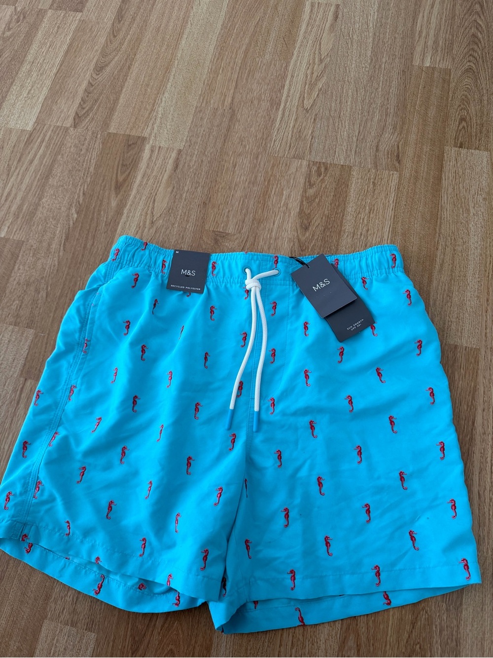 Men’s Turquoise Seahorse Swim Shorts